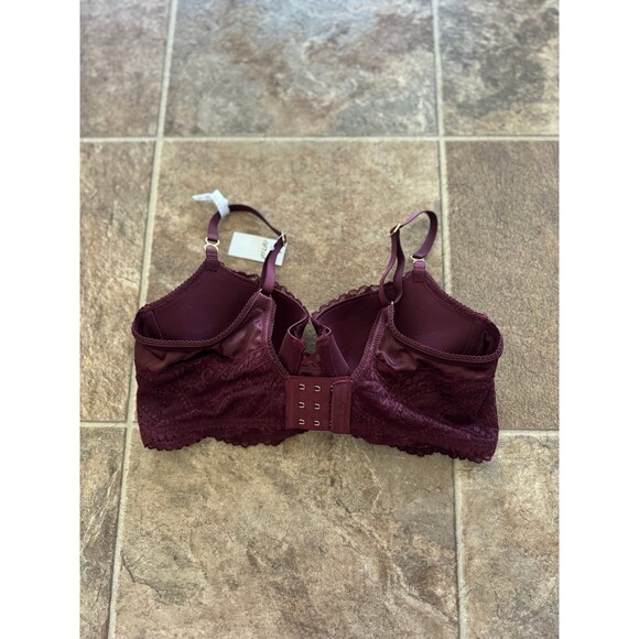 Aerie Real Power Paisley Lace Balconette Bra Royal Berry Size 34C - Picture 7 of 11